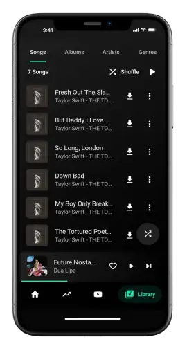 BlackHole Music APK playlist screenshot